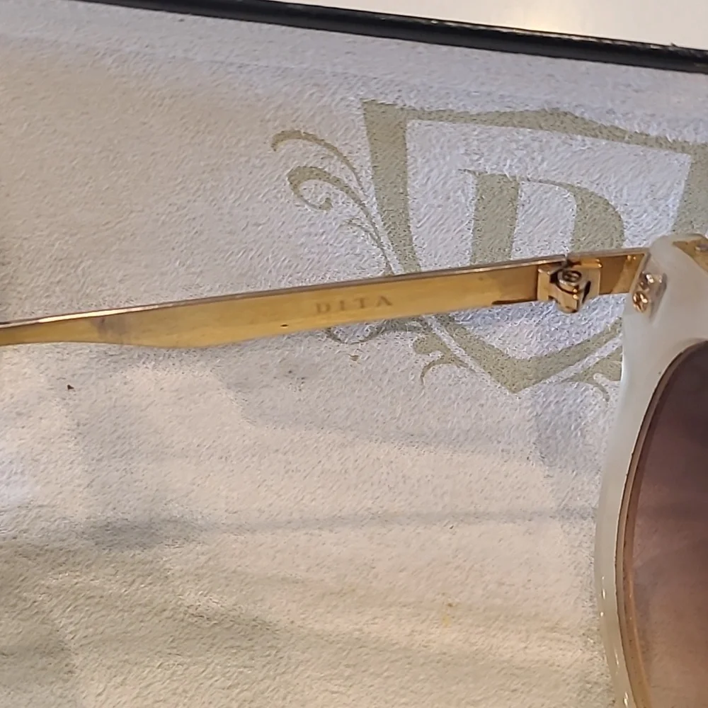Vintage DITA Gold Bengal Sunglasses With Case